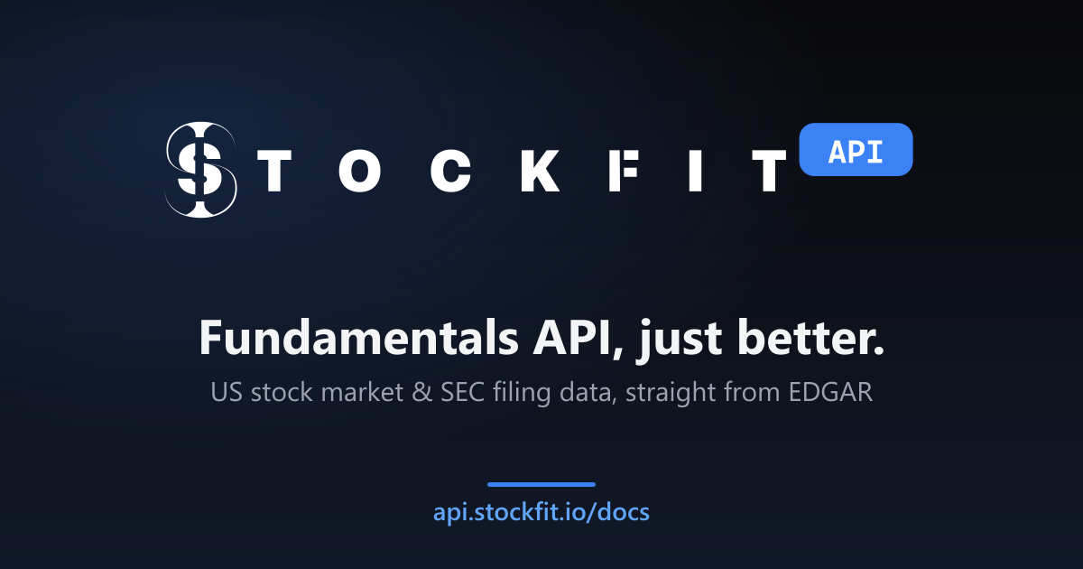 StockFit API — US Stock Market & SEC Filing Data